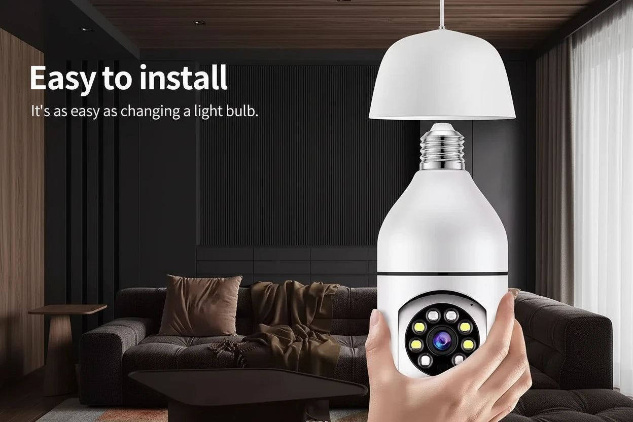Wireless Light Bulb Security Camera 1080P WiFi Smart