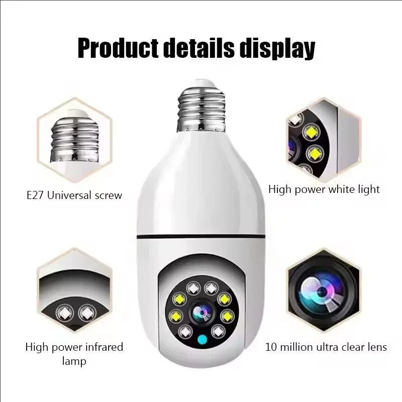 Wireless Light Bulb Security Camera 1080P WiFi Smart