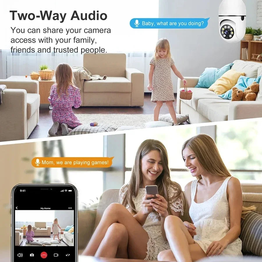 Wireless Light Bulb Security Camera 1080P WiFi Smart