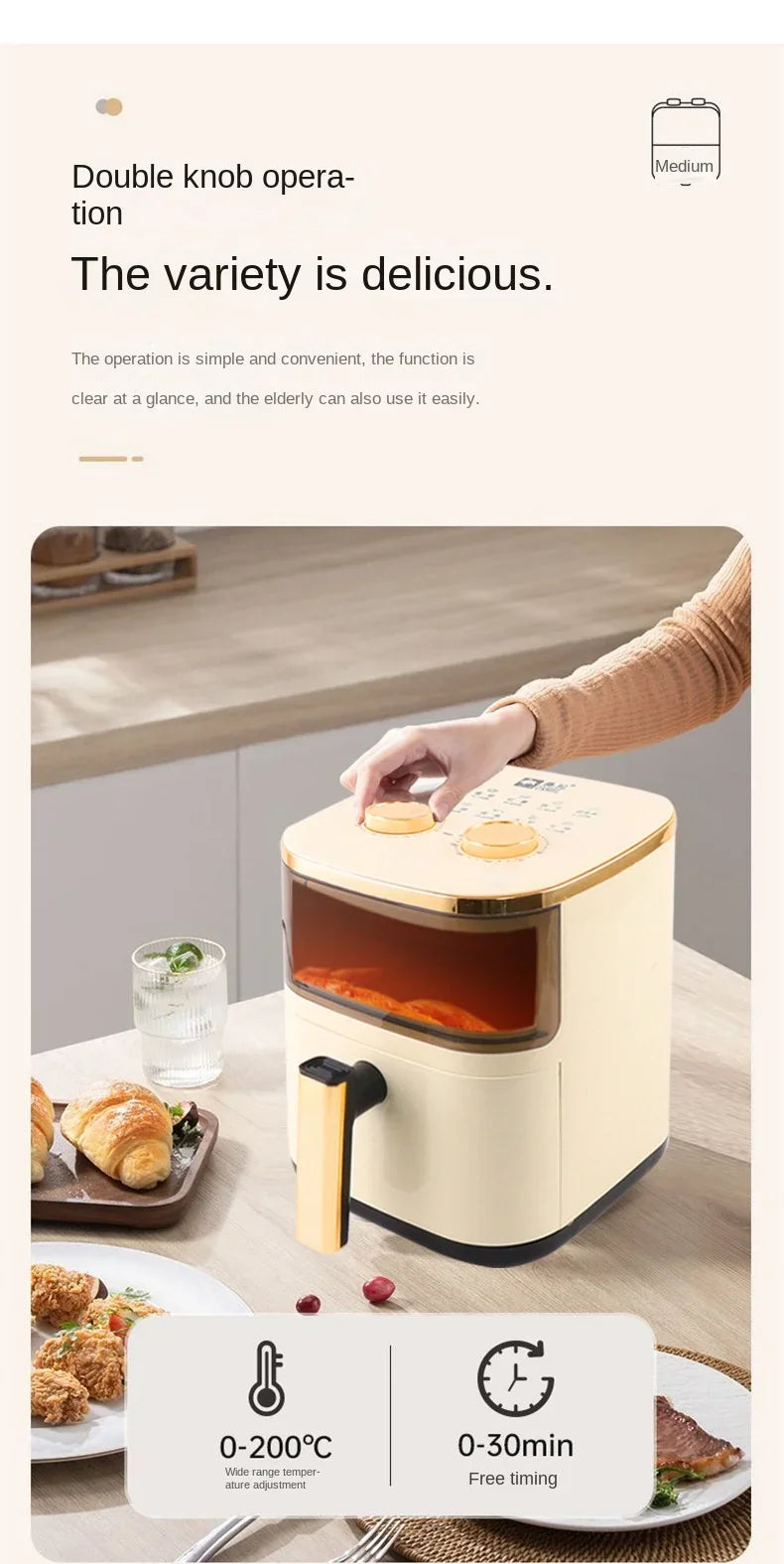 Smart Air Fryer – Large Family Healthy Cooking